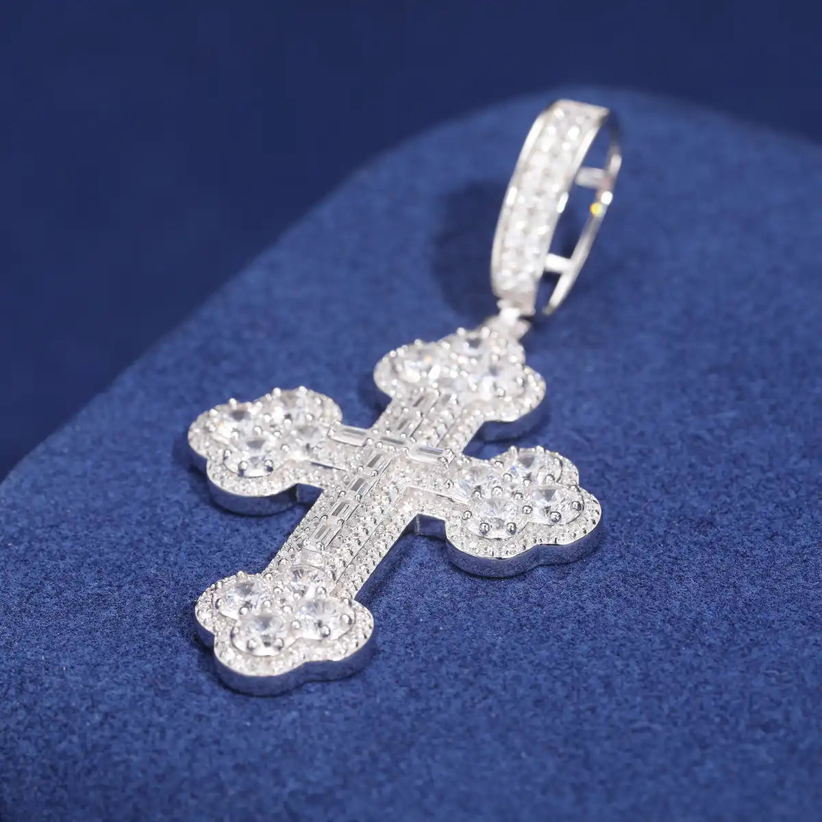 Moissanite Iris Cross Pendant