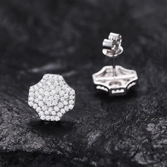 Moissanite Geometric Stud Earrings