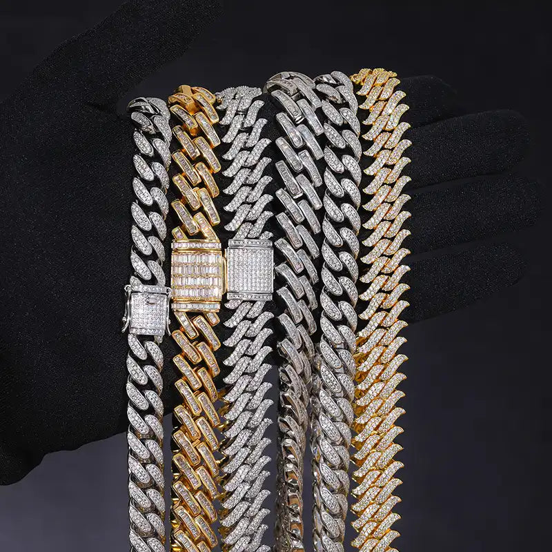 16mm Moissanite Thorn Miami Cuban Link Chain