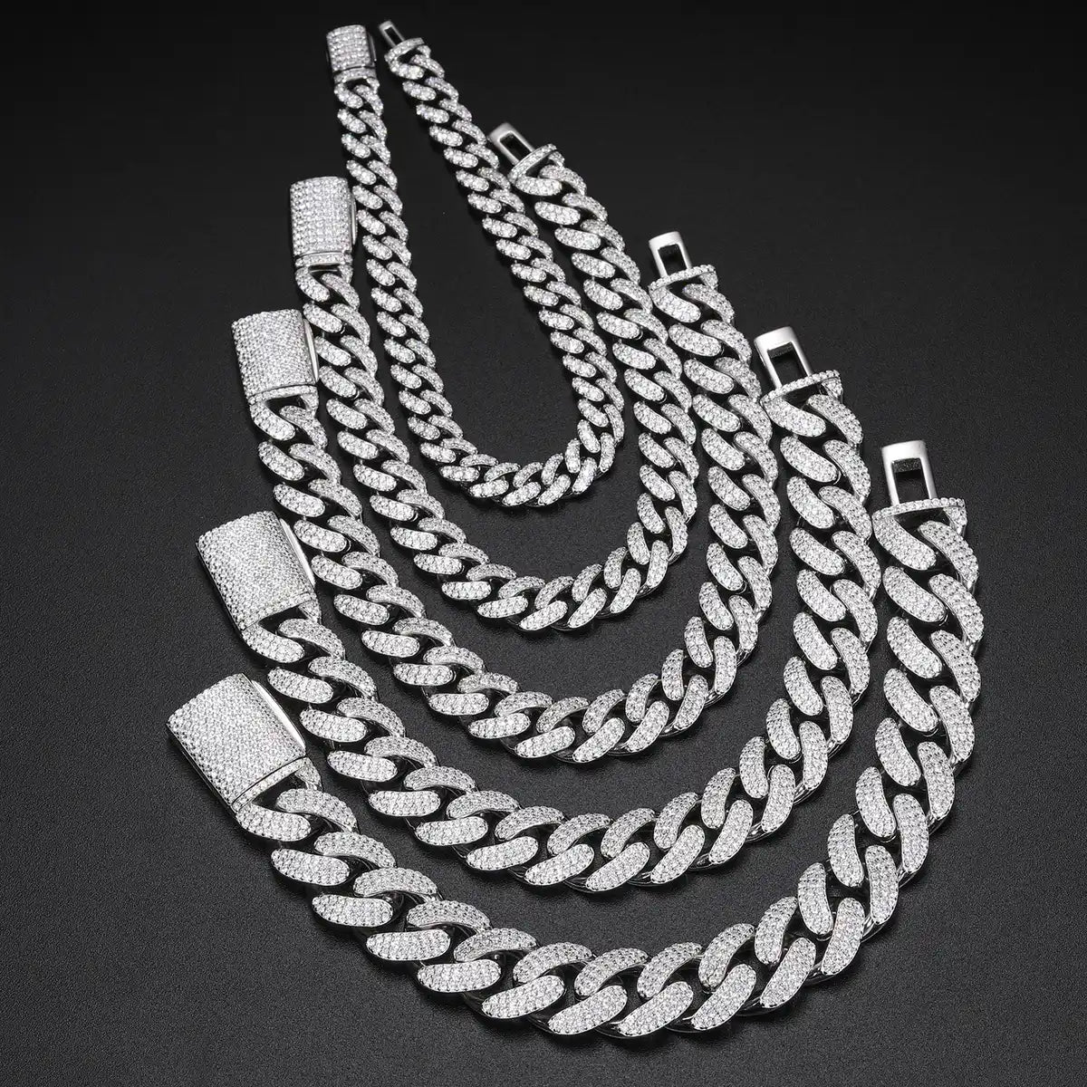 8mm-20mm Moissanite Cuban Link Bracelet