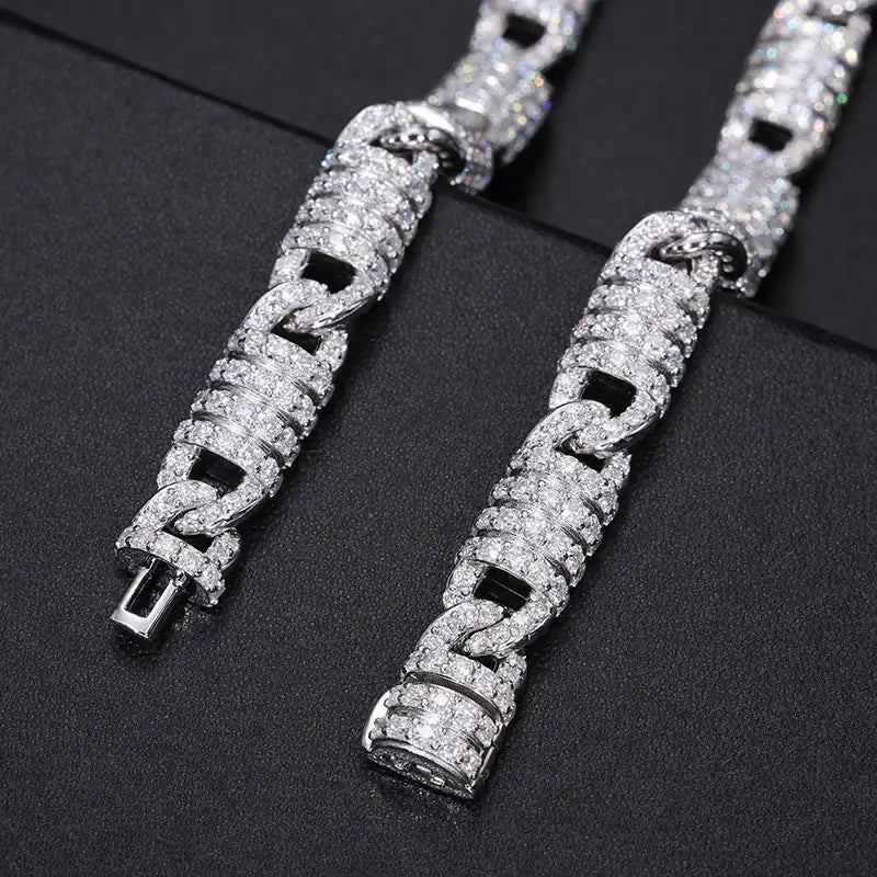 8mm Moissanite Spring Link Chain