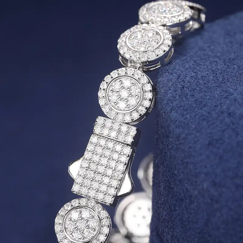 9mm Moissanite Circle Link Bracelet