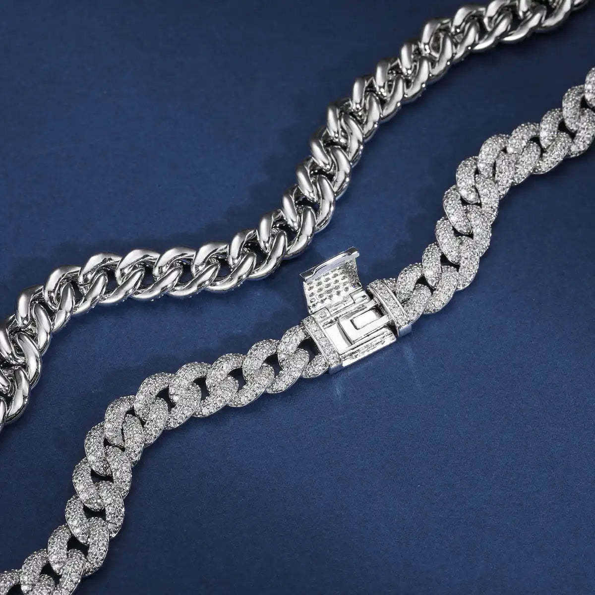 8mm Moissanite Bubble Cuban Link Chain