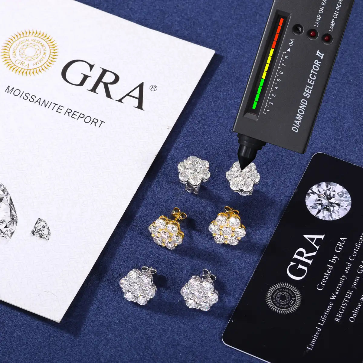 5mm-13mm Moissanite Cluster Stud Earrings