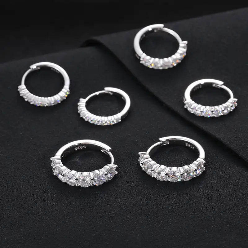 2mm-5mm Moissanite Hoop Earrings