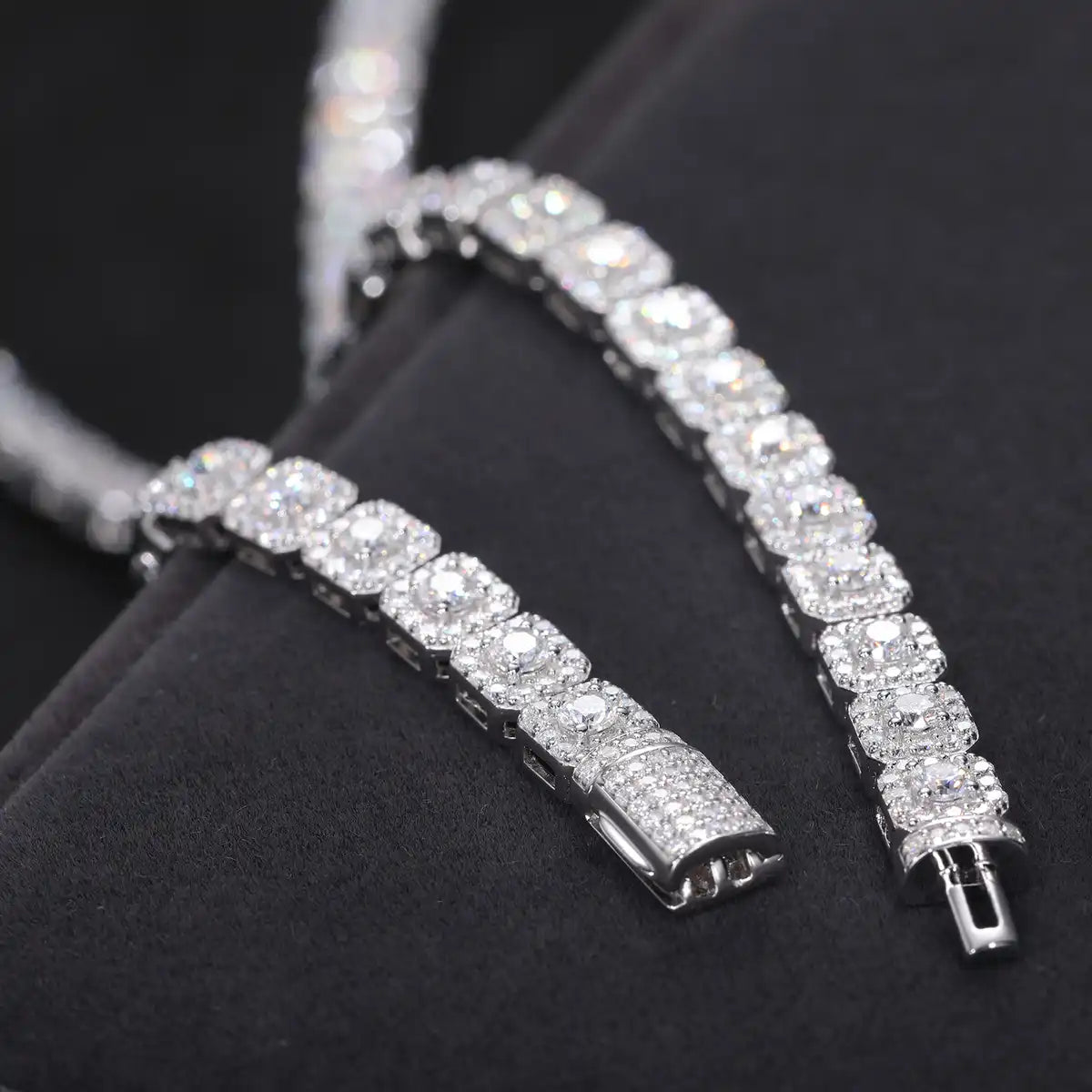 6mm Moissanite Halo Tennis Bracelet