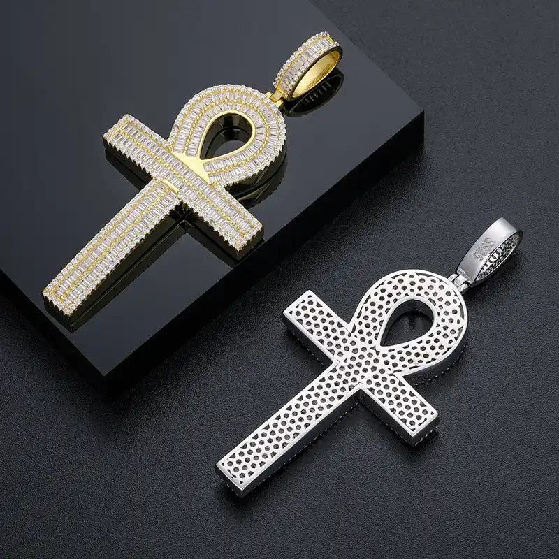 Moissanite Ankh Cross Pendant