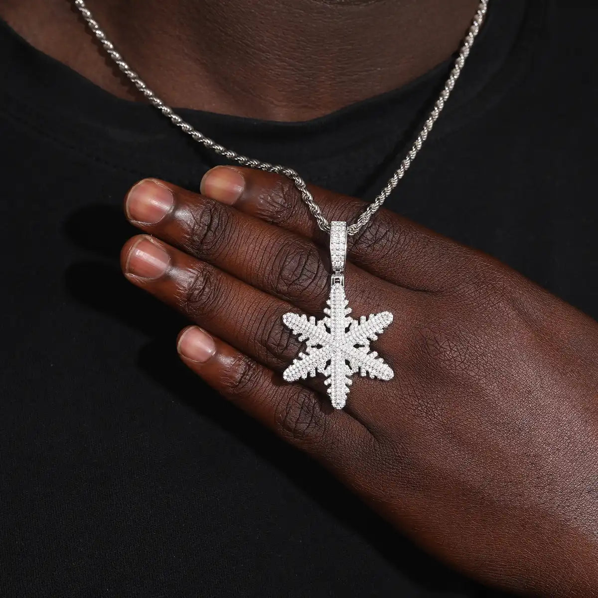 Moissanite Snowflake Pendant