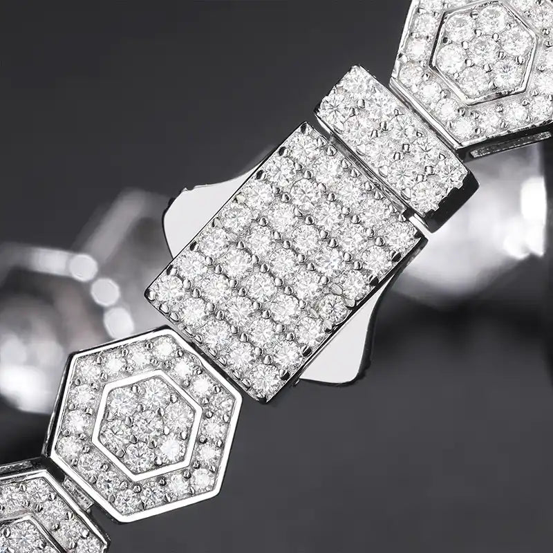 9mm Hexagon Moissanite Bracelet