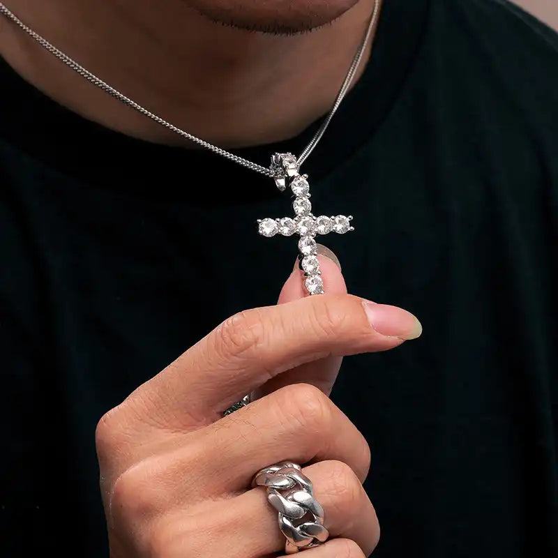 Moissanite Classic Cross Pendant