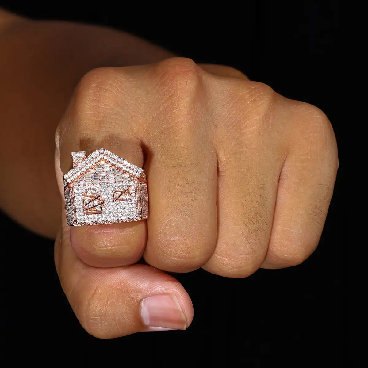 Moissanite Trap House Ring