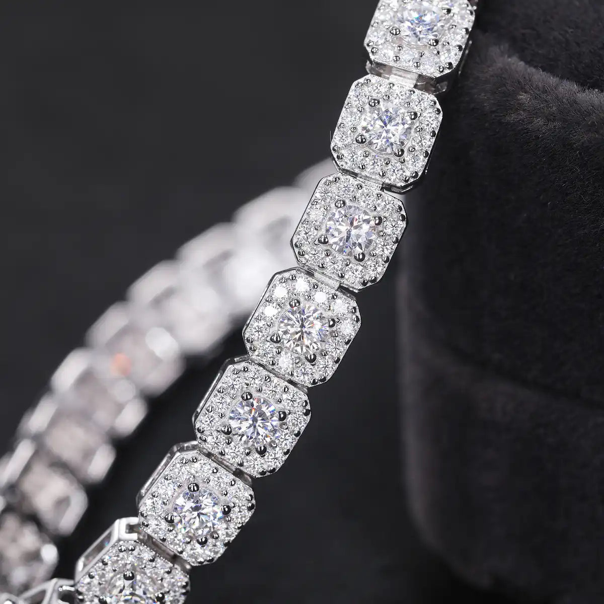 6mm Moissanite Halo Tennis Bracelet