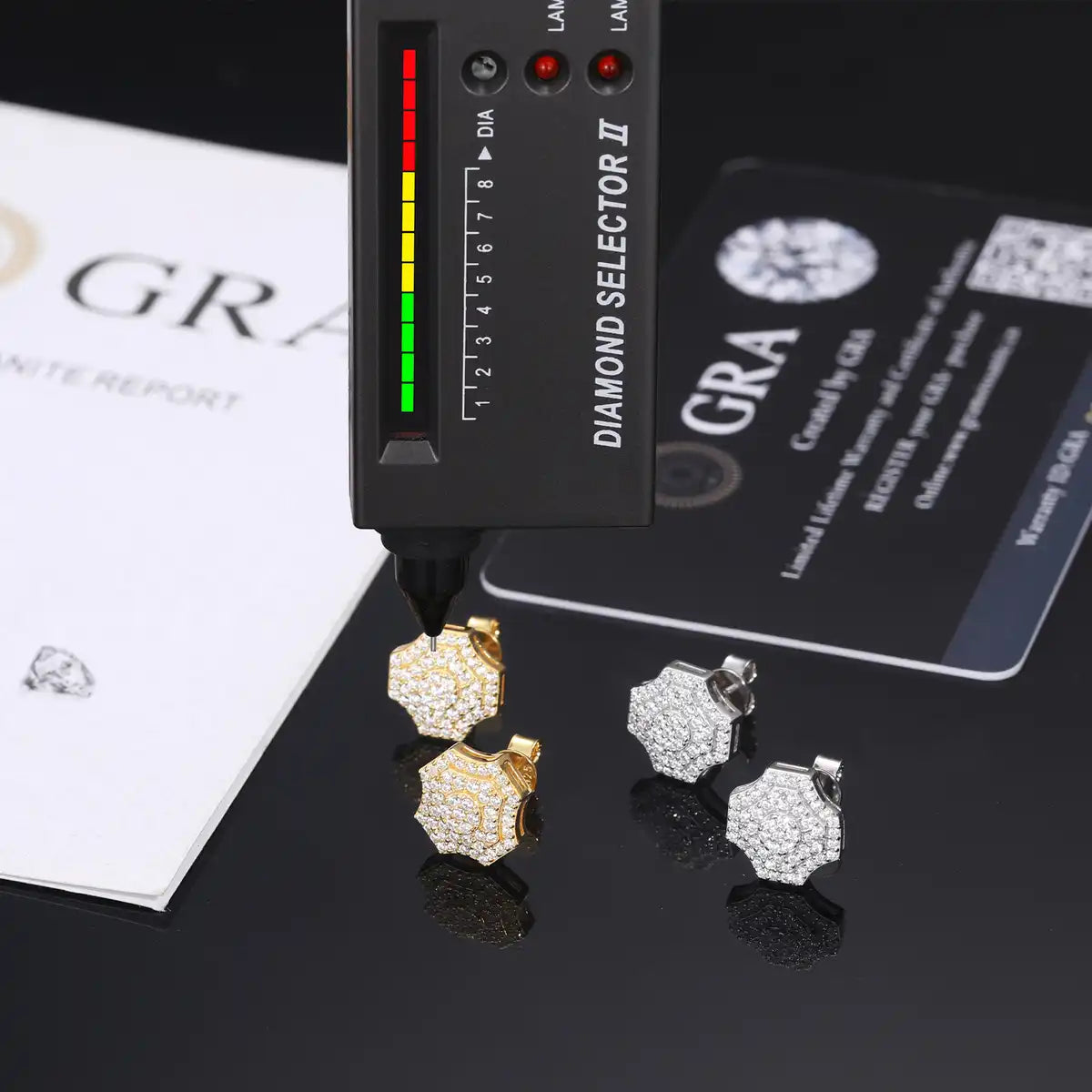 Moissanite Geometric Stud Earrings