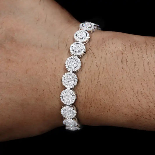 9mm Moissanite Circle Link Bracelet