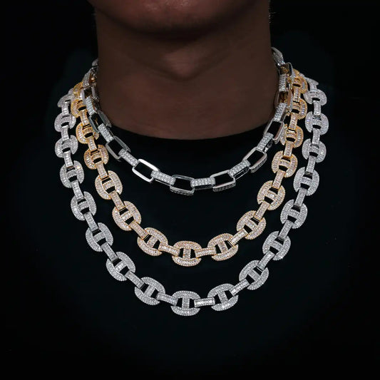 16mm Moissanite Baguette Gucci Link Chain