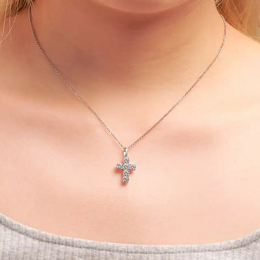 Moissanite Cross Pendant Necklace