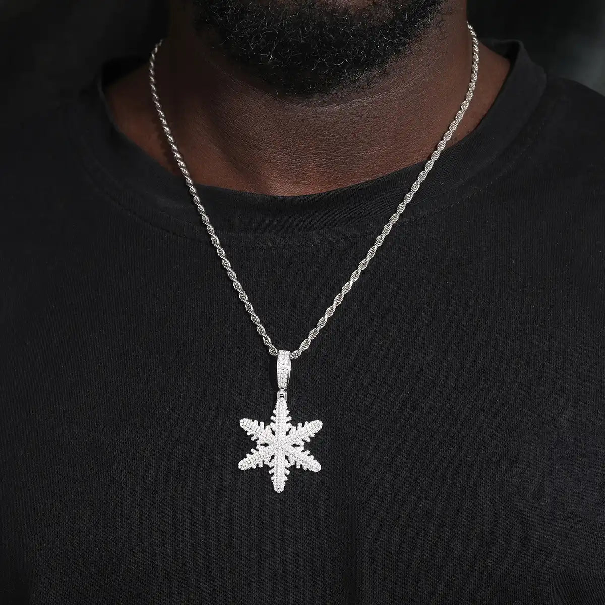 Moissanite Snowflake Pendant