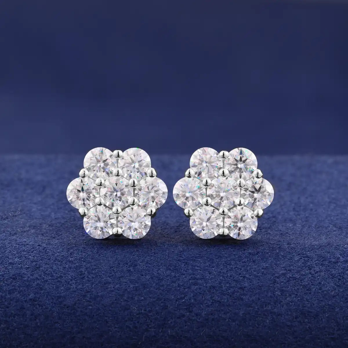 5mm-13mm Moissanite Cluster Stud Earrings