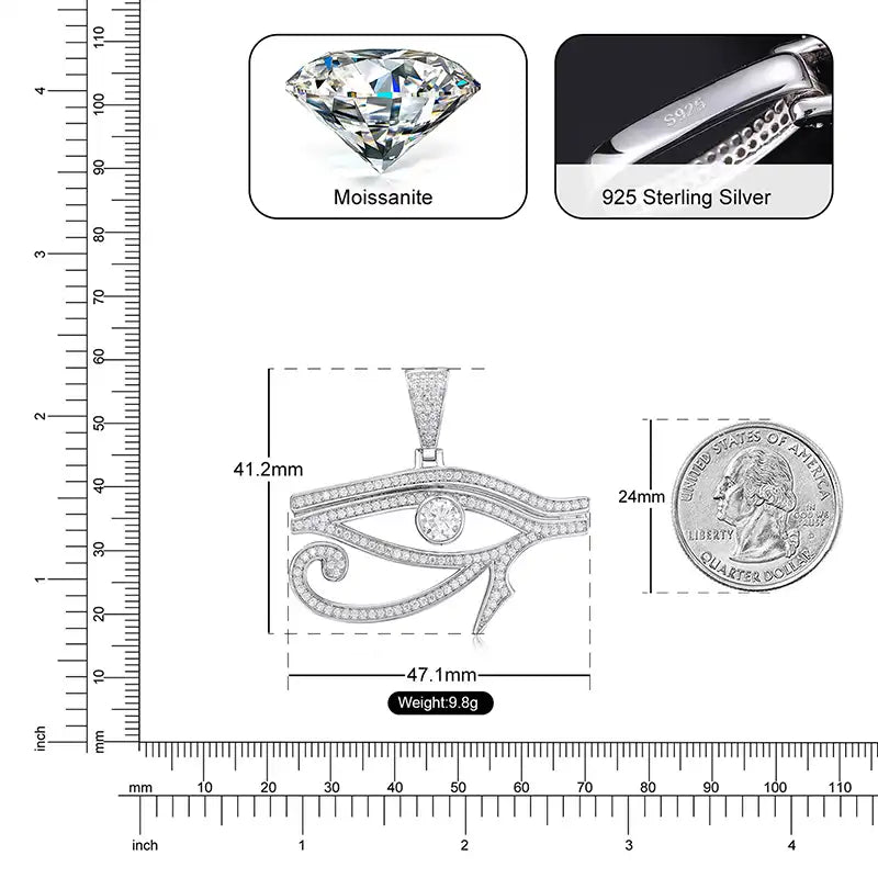 Moissanite Egyptian Eye Pendant